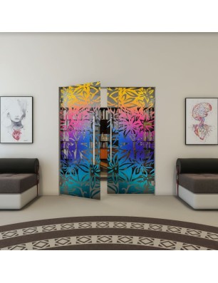 Pendeltür - Fineprint Model 094 Verlauf auf Grauglas