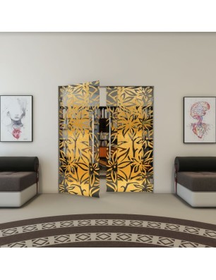 Pendeltür - Fineprint Model 094 Gold auf Grauglas