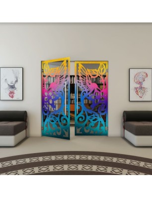 Pendeltür - Fineprint Model 112 Verlauf auf Grauglas