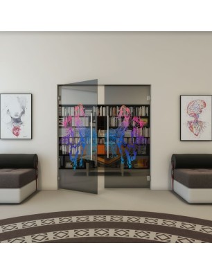 Pendeltür - Fineprint Model 118 Verlauf auf Grauglas