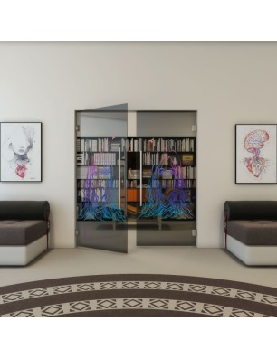 Pendeltür - Fineprint Model 119 Verlauf auf Grauglas