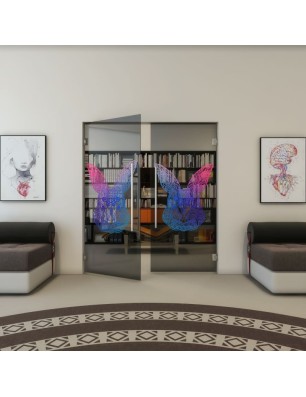 Pendeltür - Fineprint Model 121 Verlauf auf Grauglas