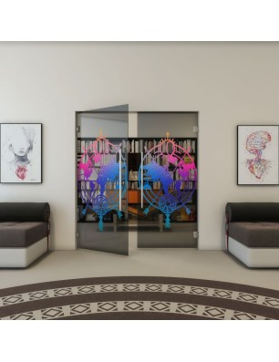 Pendeltür - Fineprint Model 127 Verlauf auf Grauglas