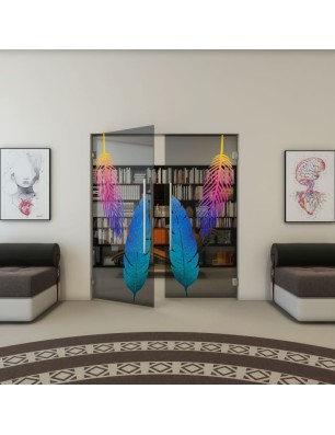 Pendeltür - Fineprint Model 129 Verlauf auf Grauglas