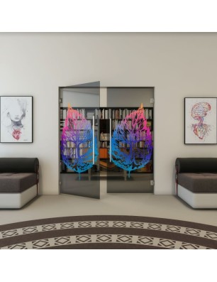 Pendeltür - Fineprint Model 130 Verlauf auf Grauglas