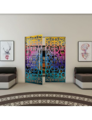 Pendeltür - Fineprint Model 144 Verlauf auf Grauglas