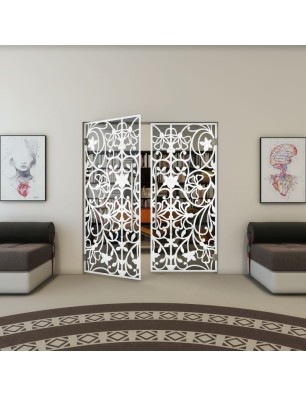 Pendeltür - Fineprint Model 147 Weiss auf Grauglas