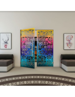 Pendeltür - Fineprint Model 149 Verlauf auf Grauglas