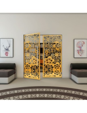 Pendeltür - Fineprint Model 149 Gold auf Grauglas