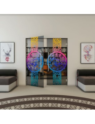 Pendeltür - Fineprint Model 151 Verlauf auf Grauglas