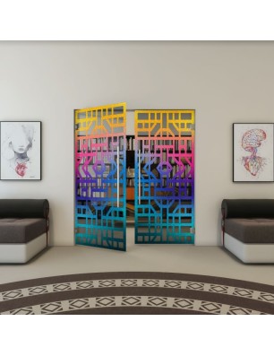 Pendeltür - Fineprint Model 152 Verlauf auf Grauglas