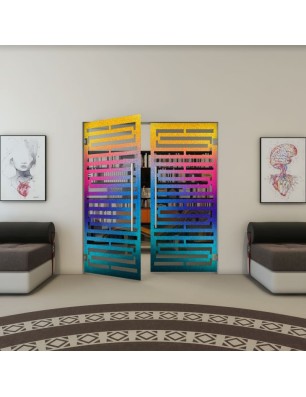 Pendeltür - Fineprint Model 153 Verlauf auf Grauglas