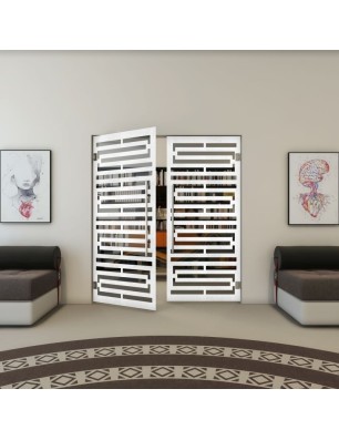 Pendeltür - Fineprint Model 153 Weiss auf Grauglas