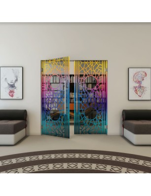 Pendeltür - Fineprint Model 154 Verlauf auf Grauglas