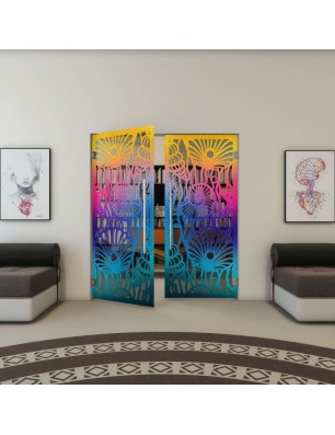 Pendeltür - Fineprint Model 165 Verlauf auf Grauglas