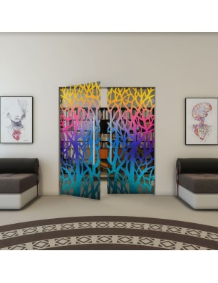 Pendeltür - Fineprint Model 167 Verlauf auf Grauglas