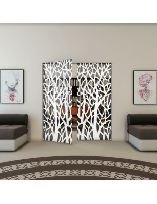 Pendeltür - Fineprint Model 167 Weiss auf Grauglas