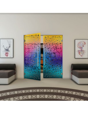 Pendeltür - Fineprint Model 168 Verlauf auf Grauglas