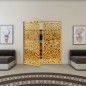 Pendeltür - Fineprint Modell 168 Gold auf Grauglas