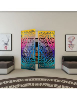 Pendeltür - Fineprint Model 173 Verlauf auf Grauglas