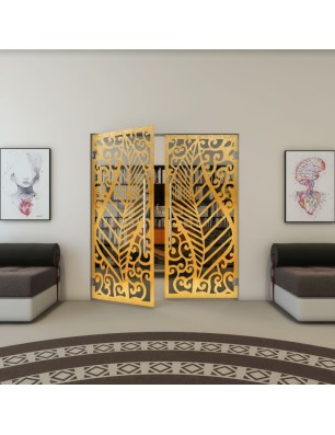 Pendeltür - Fineprint Model 173 Gold auf Grauglas