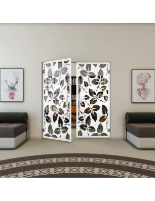 Pendeltür - Fineprint Model 175 Weiss auf Grauglas