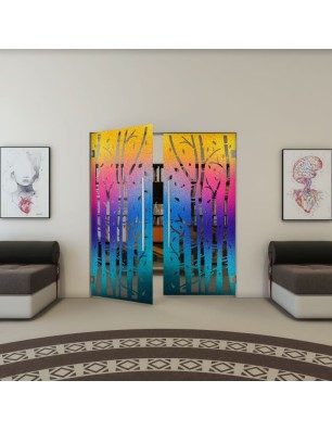 Pendeltür - Fineprint Model 182 Verlauf auf Grauglas