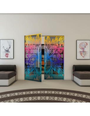 Pendeltür - Fineprint Model 184 Verlauf auf Grauglas