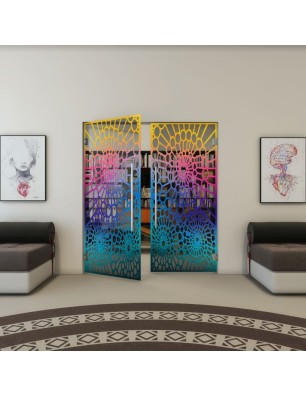 Pendeltür - Fineprint Model 188 Verlauf auf Grauglas