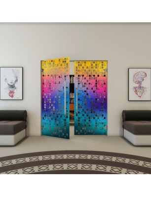 Pendeltür - Fineprint Model 190 Verlauf auf Grauglas