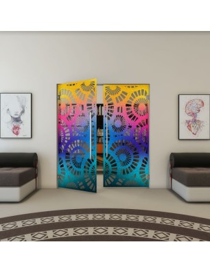 Pendeltür - Fineprint Model 191 Verlauf auf Grauglas