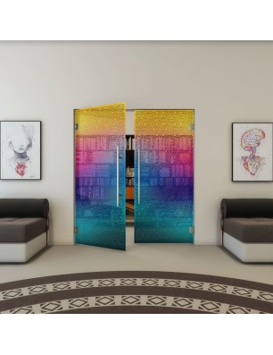 Pendeltür - Fineprint Model 193 Verlauf auf Grauglas