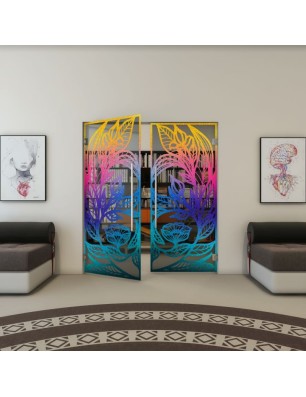 Pendeltür - Fineprint Model 196 Verlauf auf Grauglas