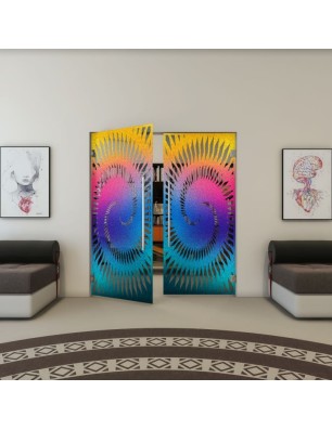 Pendeltür - Fineprint Model 197 Verlauf auf Grauglas