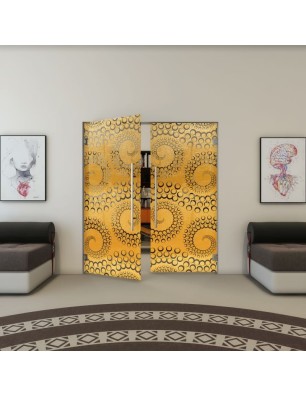 Pendeltür - Fineprint Model 198 Gold auf Grauglas