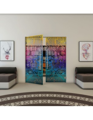 Pendeltür - Fineprint Model 201 Verlauf auf Grauglas