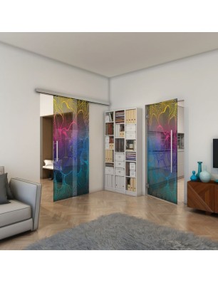 Pendeltür - Fineprint Model 020 Verlauf auf Grauglas