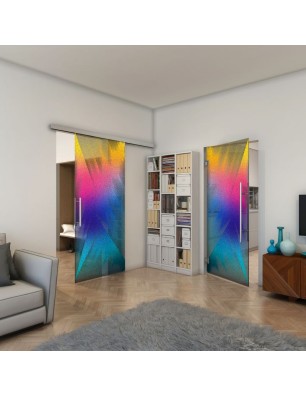 Pendeltür - Fineprint Model 026 Verlauf auf Grauglas