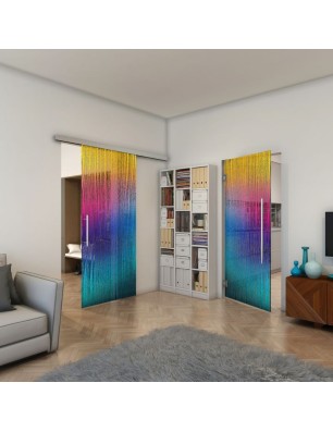 Pendeltür - Fineprint Model 032 Verlauf auf Grauglas