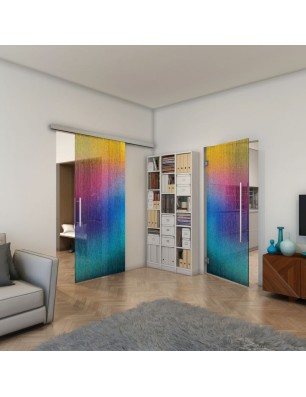 Pendeltür - Fineprint Model 050 Verlauf auf Grauglas