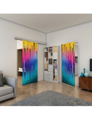 Pendeltür - Fineprint Model 067 Verlauf auf Grauglas