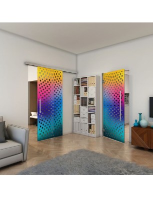 Pendeltür - Fineprint Model 068 Verlauf auf Grauglas