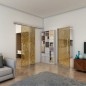 Pendeltür - Fineprint Modell 076 Gold auf Grauglas