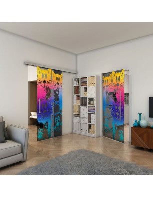 Pendeltür - Fineprint Model 115 Verlauf auf Grauglas