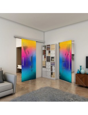 Pendeltür - Fineprint Model 120 Verlauf auf Grauglas