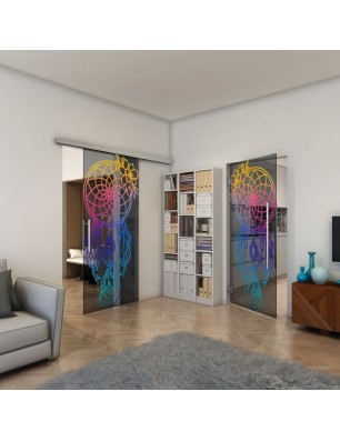 Pendeltür - Fineprint Model 125 Verlauf auf Grauglas