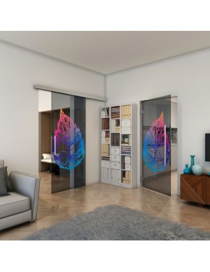 Pendeltür - Fineprint Model 130 Verlauf auf Grauglas