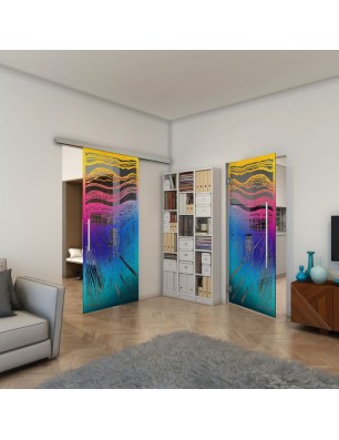 Pendeltür - Fineprint Model 133 Verlauf auf Grauglas