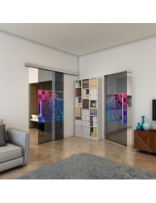 Pendeltür - Fineprint Model 137 Verlauf auf Grauglas