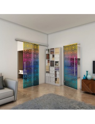 Pendeltür - Fineprint Model 143 Verlauf auf Grauglas